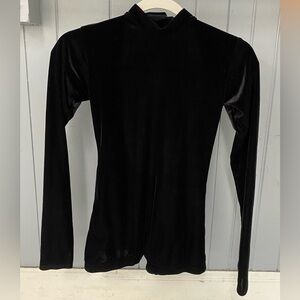 Black Velour Low Back Biketard Dance Costume Base